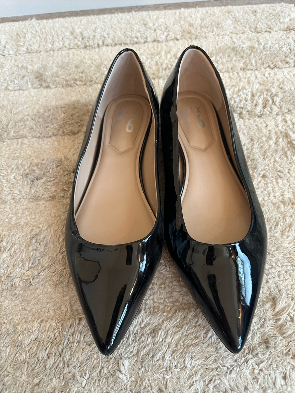 Mix No. 6 Black Patent Pointed-Toe Flats